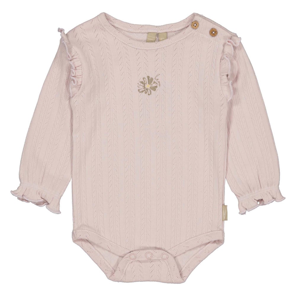 LEVV Newborn romper roze ajour