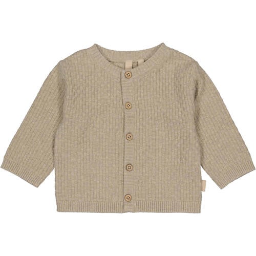 LEVV Newborn vest bruin fijn gebreid Jongens Katoen Ronde hals Effen