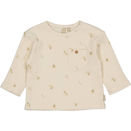 LEVV Newborn longsleeve ecru Jongens Katoen Ronde hals All over print - maat 68 afbeelding