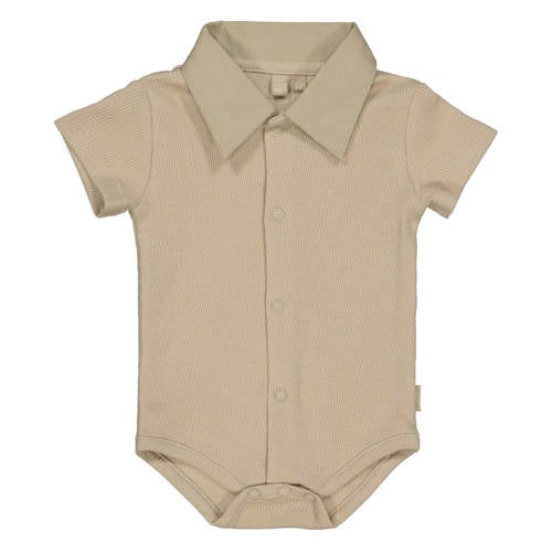 LEVV Newborn romper bruin Jongens Katoen Klassieke kraag Effen - maat 62 afbeelding