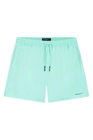 polyester zwemshort met logo mintgroen