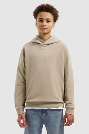 hoodie met backprint beige