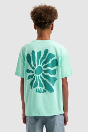 T-shirt met backprint mintgroen