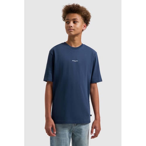 Ballin T-shirt met backprint donkerblauw Jongens Katoen Ronde hals Backprint - maat 140 afbeelding