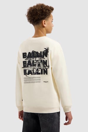 sweater met backprint ecru