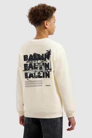 sweater met backprint ecru