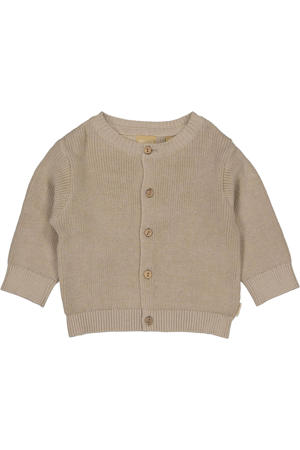 vest taupe grof gebreid