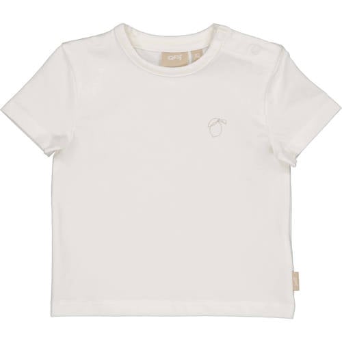 QPI Newborn T-shirt wit Jongens Stretchkatoen Ronde hals Effen - maat 80 afbeelding