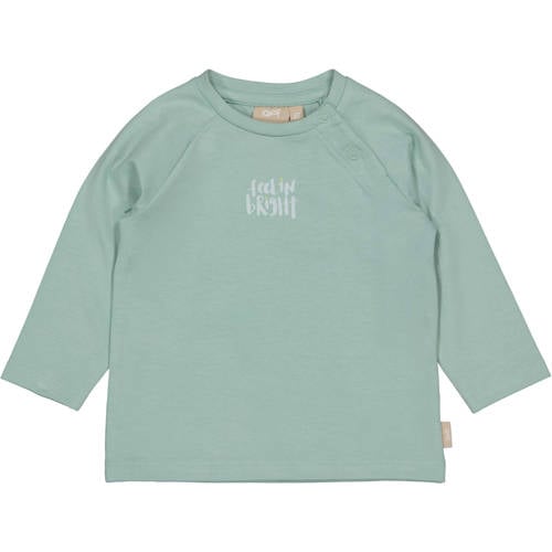 QPI Newborn longsleeve groen Jongens Stretchkatoen Ronde hals Tekst - maat 56 afbeelding