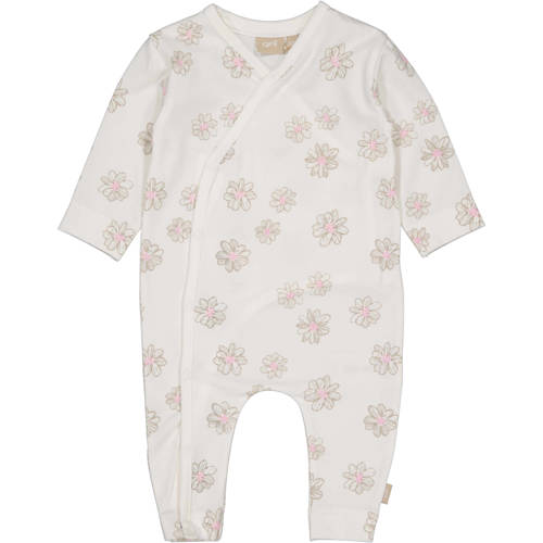 QPI Newborn gebloemde boxpak wit Meisjes Stretchkatoen V-hals Bloemen - maat 56 afbeelding