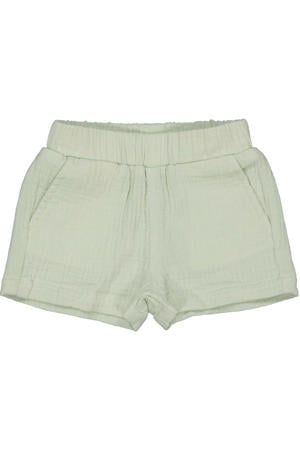 regular waist casual short lichtgroen met textuur