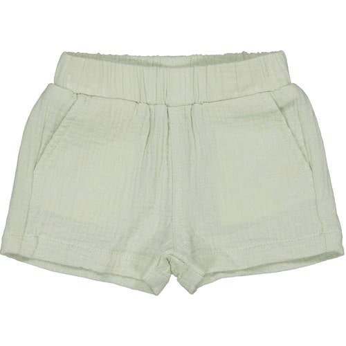 QPI Newborn regular waist casual short lichtgroen met textuur Korte broek Jongens Mousseline - maat 74 afbeelding