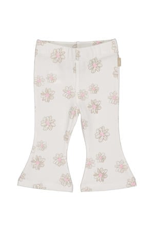 regular waist gebloemde flared broek wit