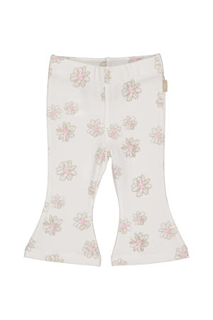 regular waist gebloemde flared broek wit