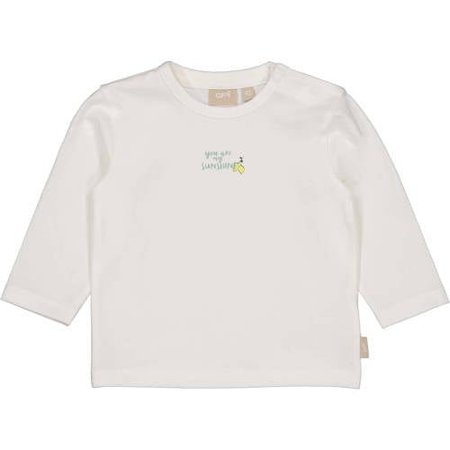 QPI Newborn longsleeve wit Jongens Stretchkatoen Ronde hals Printopdruk - maat 74 afbeelding