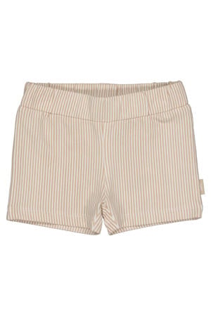 regular waist gestreepte casual short bruin