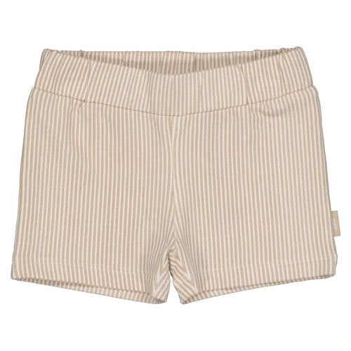 QPI Newborn regular waist gestreepte casual short bruin Korte broek Meisjes Stretchkatoen - maat 56 afbeelding