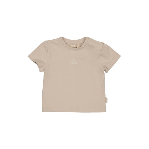 QPI Newborn T-shirt taupe Bruin Jongens Ronde hals Effen - maat 56 afbeelding