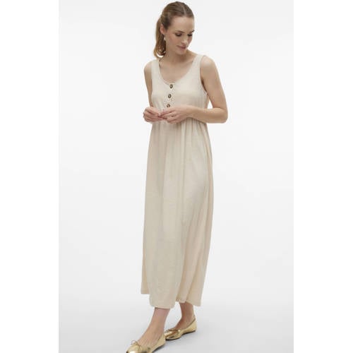 MAMALICIOUS zwangerschaps- en voedings maxi jurk Ecru Dames Katoen Ronde hals - maat M afbeelding