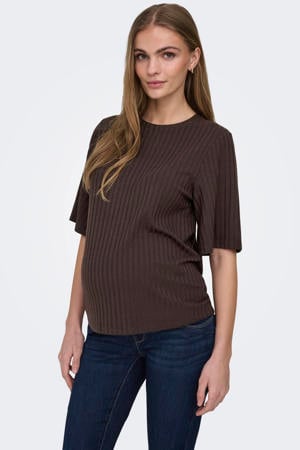 zwangerschaps T-shirt bruin