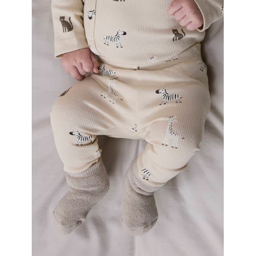 NAME IT BABY regular casual broek beige Jongens/Meisjes Katoen All over print - maat 62 afbeelding