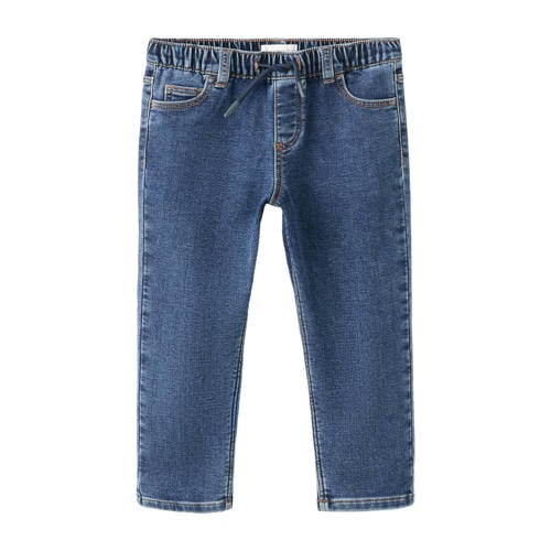 Mango Kids slim fit jeans medium blue denim Blauw Effen - maat 80 afbeelding