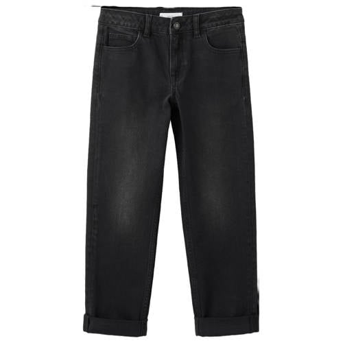 Mango Kids tapered jeans black denim Zwart Effen - maat 152 afbeelding