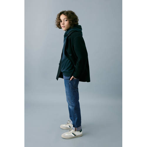 Mango Kids tapered jeans medium blue denim Blauw Effen - maat 152 afbeelding