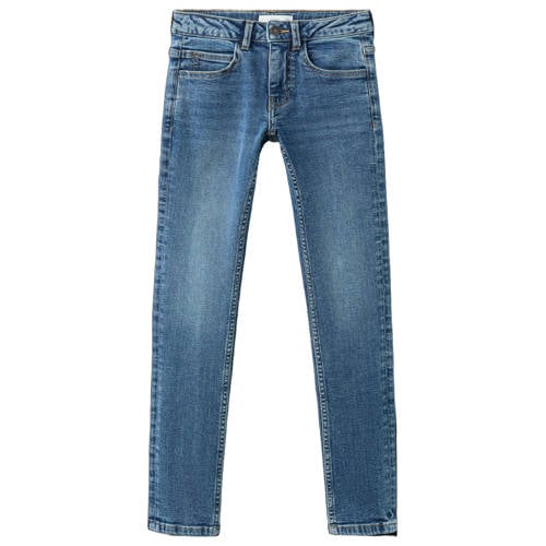 Mango Kids skinny jeans medium blue denim Blauw Effen - maat 116 afbeelding