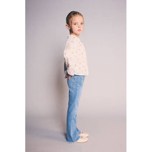 Mango Kids flared jeans medium blue denim Blauw Effen - maat 86 afbeelding