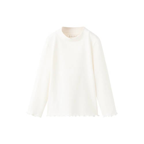 Mango Kids longsleeve wit Meisjes Katoen Ronde hals Effen - maat 98 afbeelding