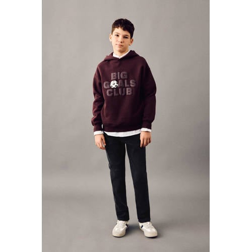 Mango Kids tapered jeans black denim Zwart Effen - maat 140 afbeelding