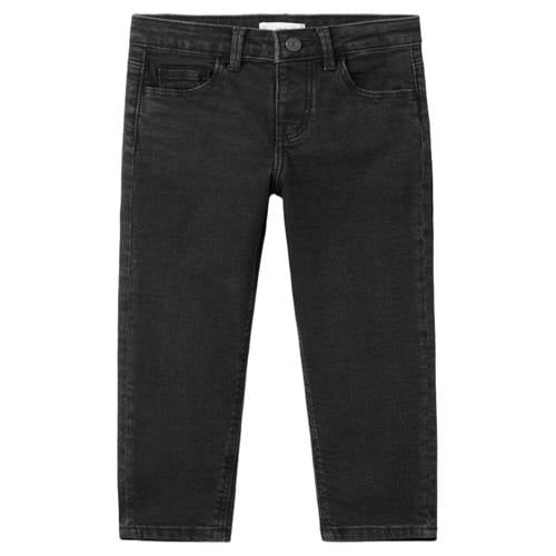 Mango Kids slim fit jeans donkergrijs Jongens Denim Effen - maat 92 afbeelding