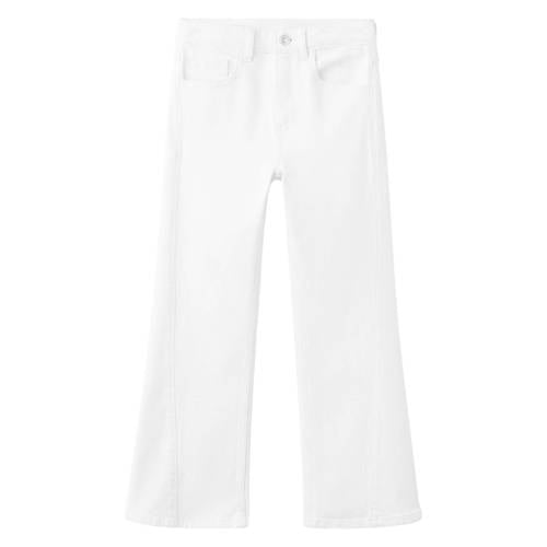 Mango Kids high waist flared jeans wit Meisjes Denim Effen - maat 146 afbeelding