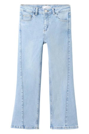 high waist flared jeans light blue denim