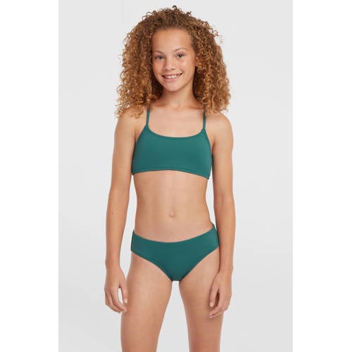 O'Neill crop bikini Essentials petrol Meisjes Polyamide Effen - maat 116 afbeelding