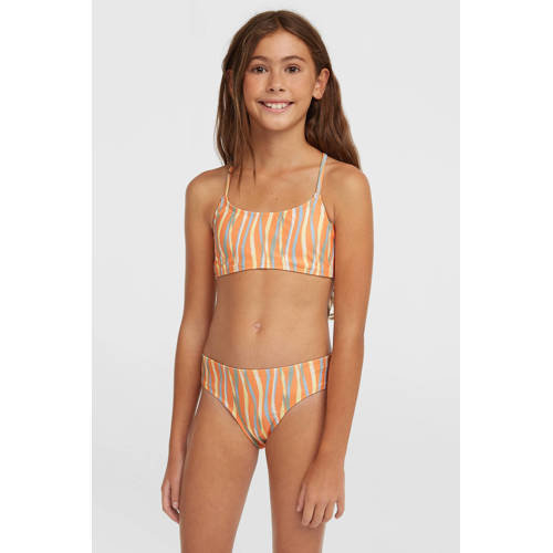 O'Neill crop bikini Essentials zalmroze Meisjes Polyamide Streep - maat 176 afbeelding