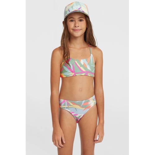 O'Neill crop bikini Essentials groen/multi Meisjes Polyamide Blad - maat 128 afbeelding