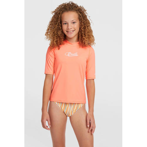 O'Neill UV T-shirt oranje Sport t-shirt Meisjes Polyamide Ronde hals Effen - maat 116 afbeelding