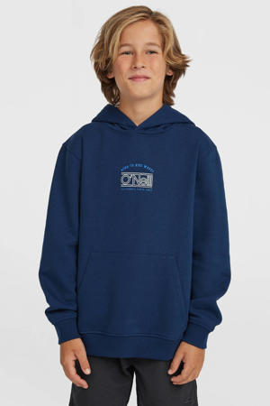 hoodie met backprint donkerblauw