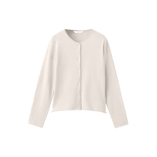 Mango Kids gebreid vest beige Meisjes Katoen Ronde hals Effen - maat 164 afbeelding