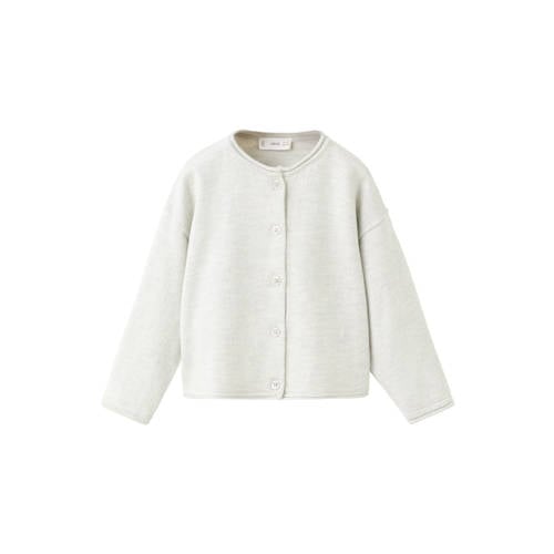 Mango Kids gebreid vest grijs Meisjes Katoen Ronde hals Effen - maat 98 afbeelding
