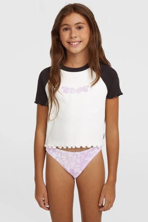 T-shirt wit rib gebreid
