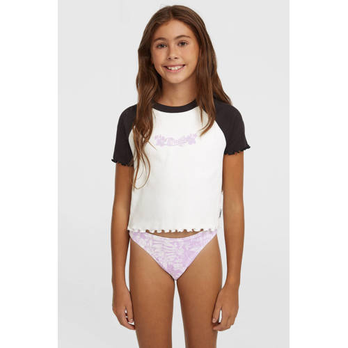 O'Neill T-shirt wit rib gebreid Meisjes Stretchkatoen Ronde hals Logo - maat 176 afbeelding