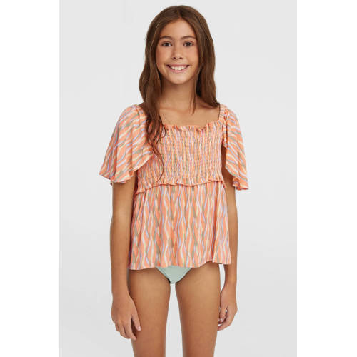 O'Neill blousetop oranje Meisjes Viscose Vierkante hals All over print - maat 152 afbeelding