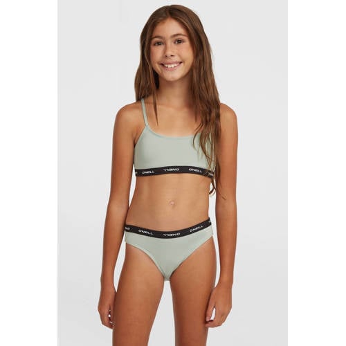 O'Neill crop bikini Sport lichtgroen Meisjes Polyamide Effen - maat 176 afbeelding