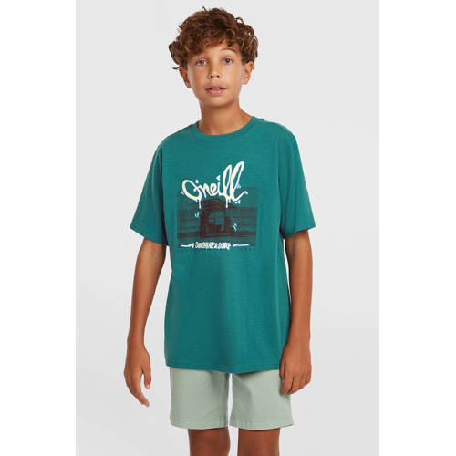 O'Neill T-shirt overhemd petrol Blauw Jongens Katoen Ronde hals Effen - maat 128 afbeelding