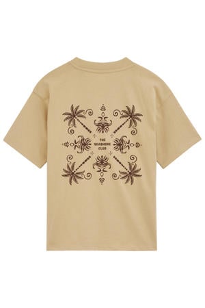 T-shirt met backprint lichtgeel