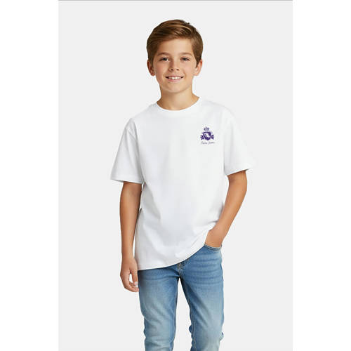 Cars T-shirt met backprint wit Jongens Viscose Ronde hals Backprint - maat 140 afbeelding