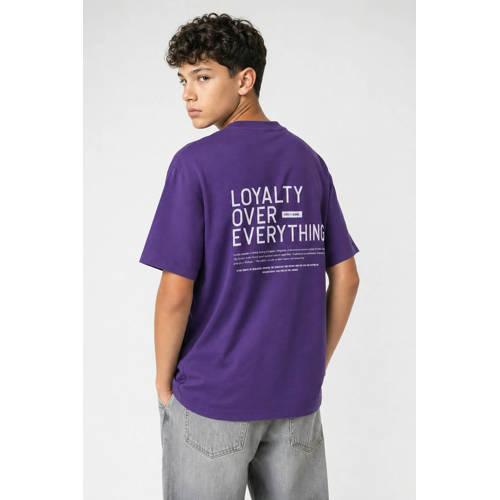 Cars T-shirt met backprint paars Jongens Katoen Ronde hals Backprint - maat 164 afbeelding